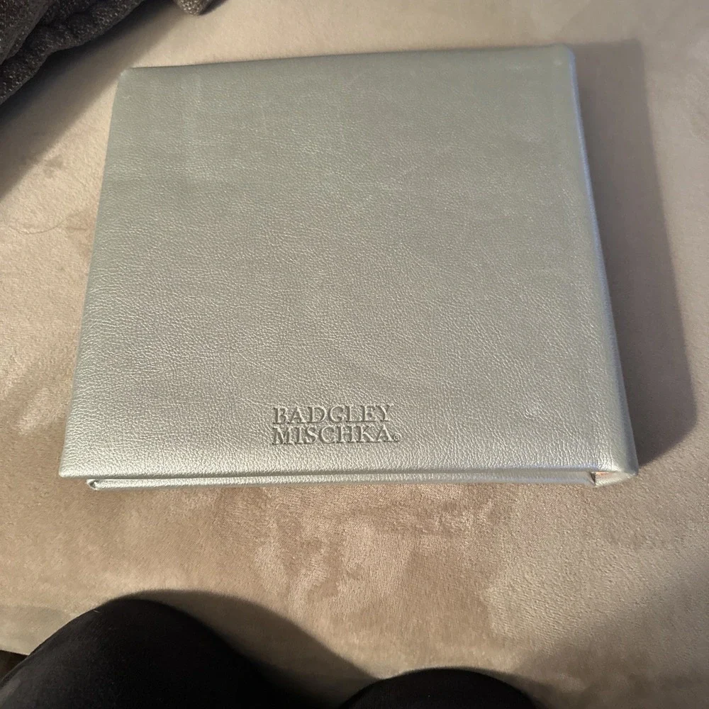 Badgley Mischka Silver Photo Album with Bow Accents